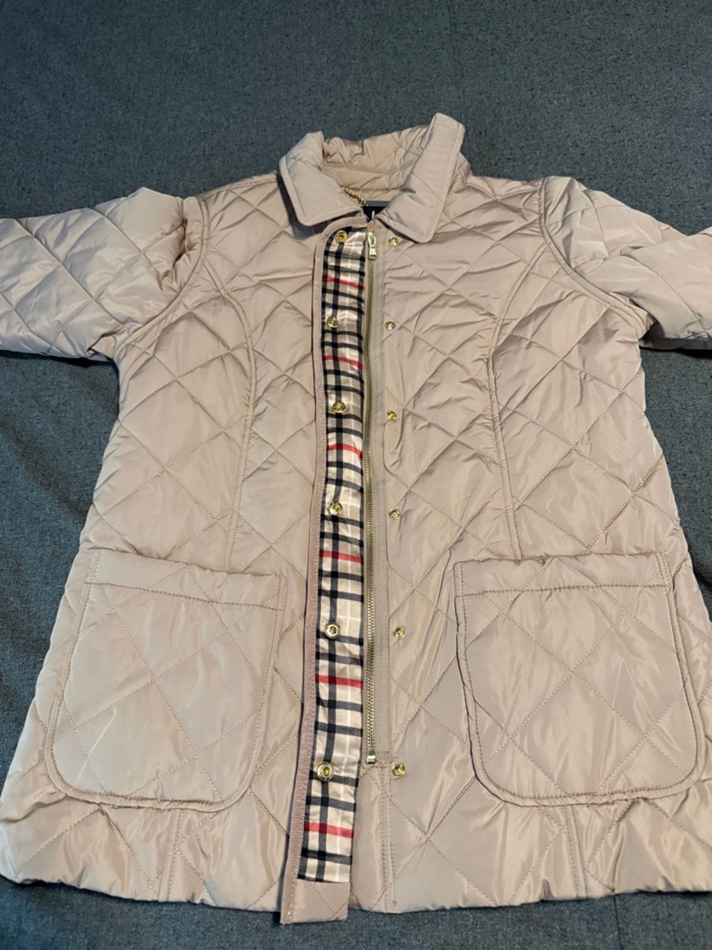 Isaac Mizrahi quilted barn jacket, EUC, M - Picture 9 of 11